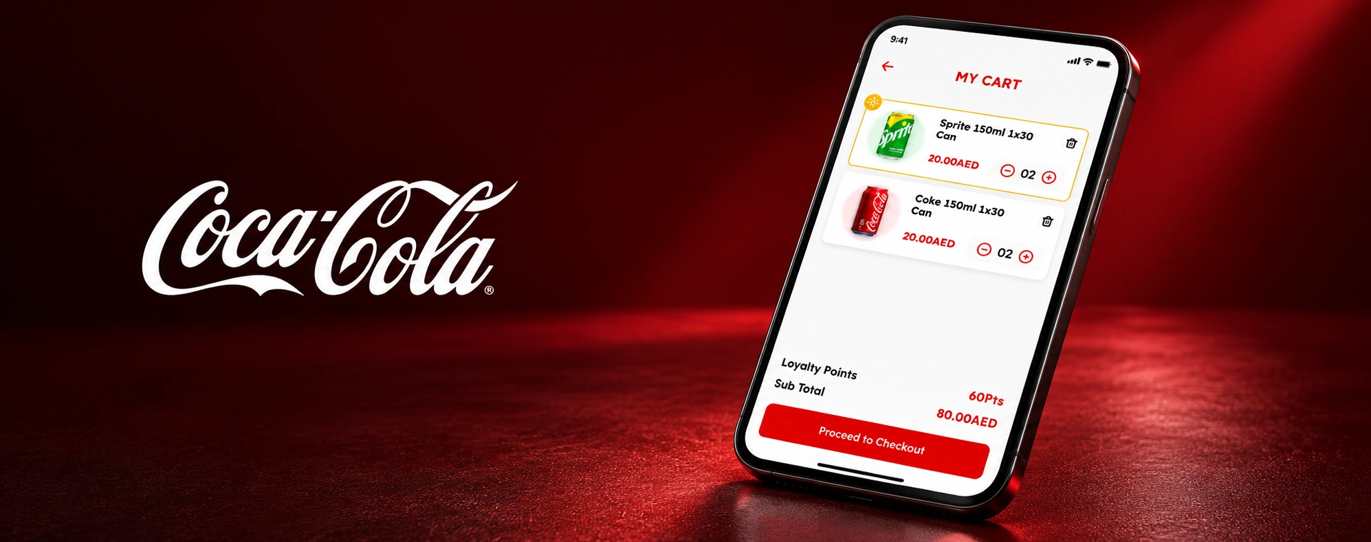 Coca-Cola commerce app product presentation